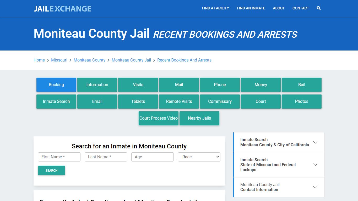 Moniteau County Jail Recent Bookings And Arrests - Jail Exchange