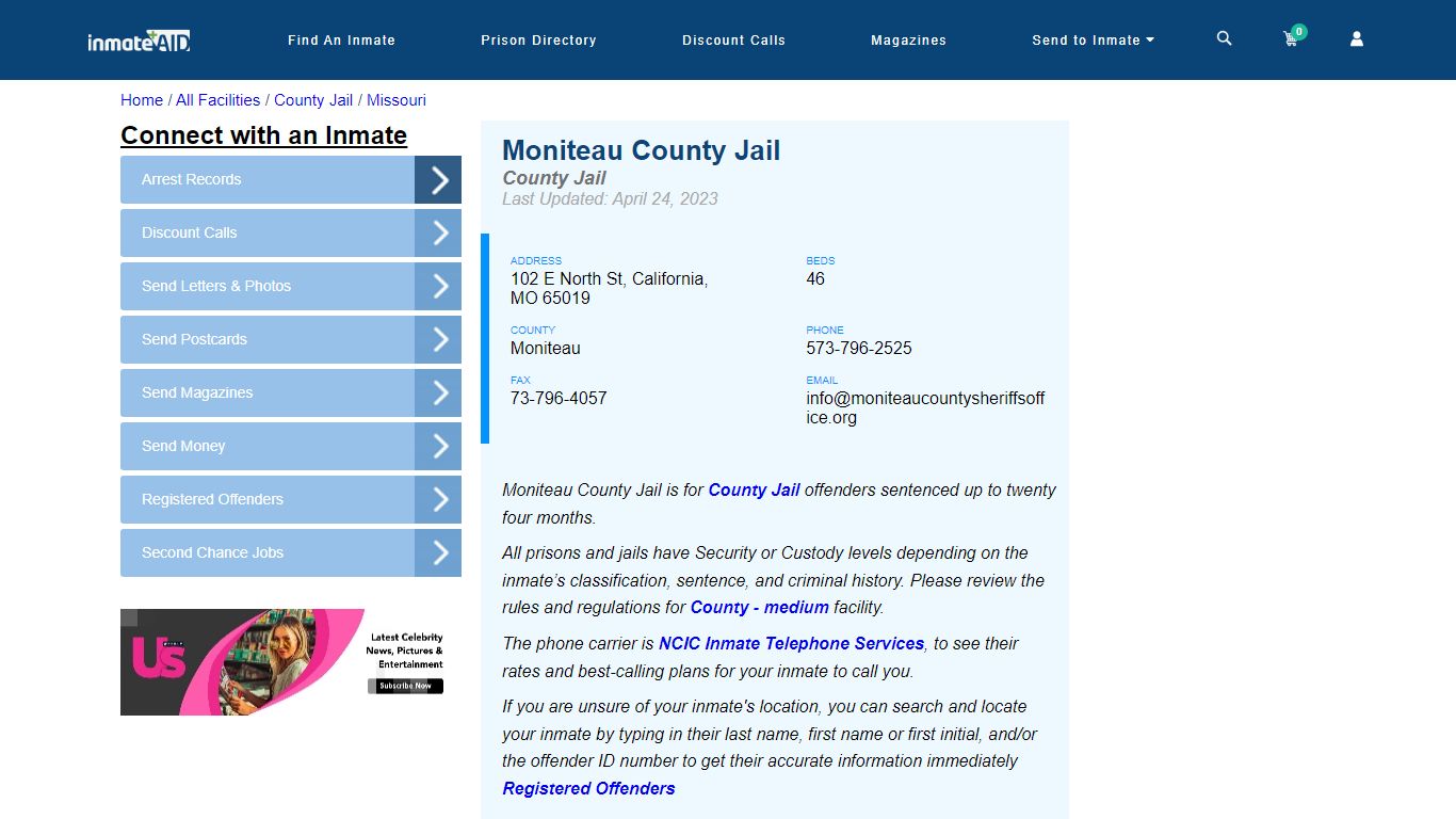 Moniteau County Jail - Inmate Locator